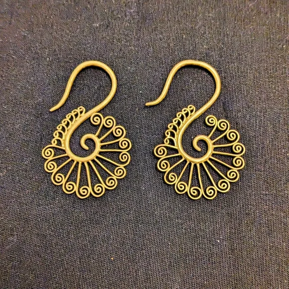Bronze Gauged Earrings NWOT - Picture 2 of 2